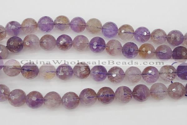 CAN155 15.5 inches 14mm faceted round natural ametrine beads