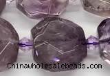 CAN266 15 inches 15*15mm faceted freeform ametrine beads