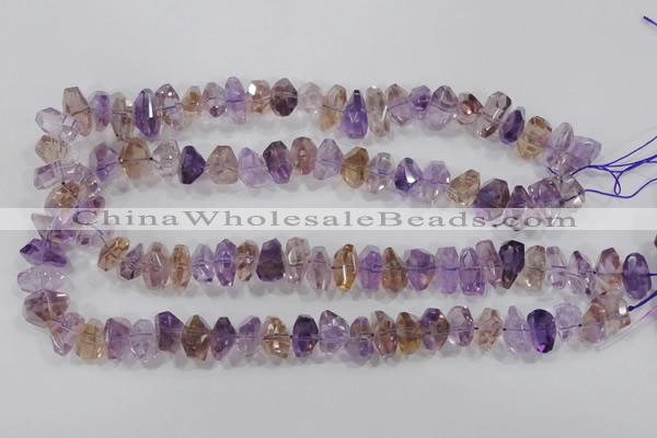 CAN31 15.5 inches 8*18mm faceted nugget natural ametrine beads