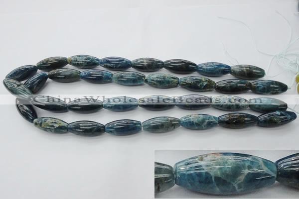 CAP310 15.5 inches 11*25mm rice natural apatite gemstone beads