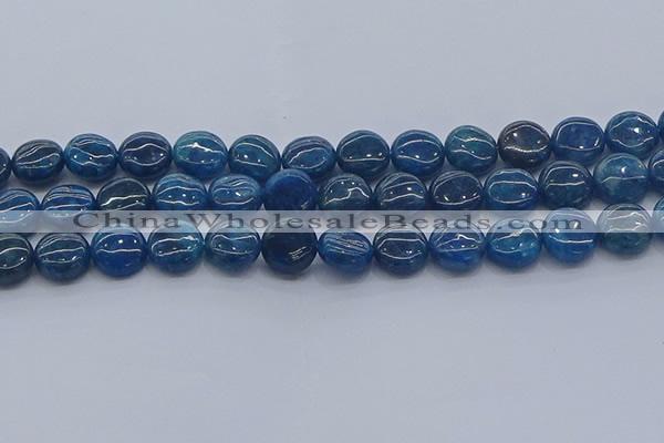 CAP382 15.5 inches 12mm flat round apatite gemstone beads