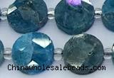 CAP751 15 inches 10mm faceted coin apatite beads