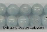 CAQ112 15.5 inches 14mm round A grade natural aquamarine beads