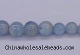 CAQ128 15.5 inches multi-size round natural aquamarine beads wholesale