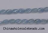 CAQ147 15.5 inches 5*7mm twisted oval natural aquamarine beads