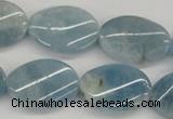 CAQ151 15.5 inches 18*25mm twisted oval natural aquamarine beads