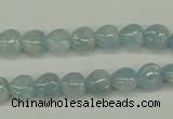 CAQ154 15.5 inches 8*8mm heart natural aquamarine beads