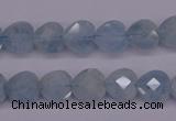 CAQ155 15.5 inches 10*10mm faceted heart natural aquamarine beads