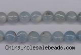 CAQ156 15.5 inches 8mm flat round natural aquamarine beads