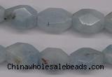 CAQ159 15.5 inches 12*16mm octagonal natural aquamarine beads