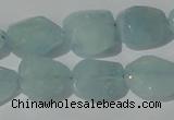 CAQ211 15.5 inches 16*18mm faceted nugget natural aquamarine beads