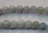 CAQ221 15 inches 5mm faceted round aquamarine beads wholesale