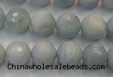 CAQ225 15 inches 12mm faceted round aquamarine beads wholesale