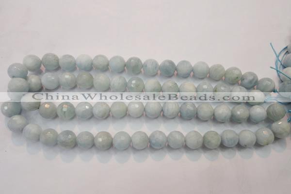 CAQ225 15 inches 12mm faceted round aquamarine beads wholesale