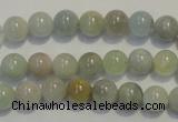 CAQ252 15.5 inches 8mm round aquamarine beads wholesale