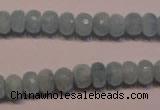 CAQ306 15.5 inches 5*8mm faceted rondelle natural aquamarine beads