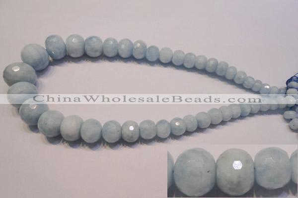 CAQ312 15.5 inches 6*9mm – 18*22mm faceted rondelle aquamarine beads