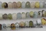 CAQ351 15.5 inches 6*8mm faceted rondelle natural aquamarine beads