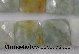 CAQ398 15.5 inches 20*20mm faceted square natural aquamarine beads