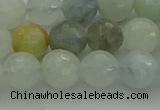 CAQ437 15.5 inches 8mm faceted round natural aquamarine beads