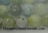 CAQ438 15.5 inches 10mm faceted round natural aquamarine beads