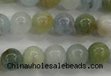 CAQ453 15.5 inches 8mm round aquamarine beads wholesale