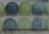 CAQ474 15.5 inches 14mm round natural aquamarine beads