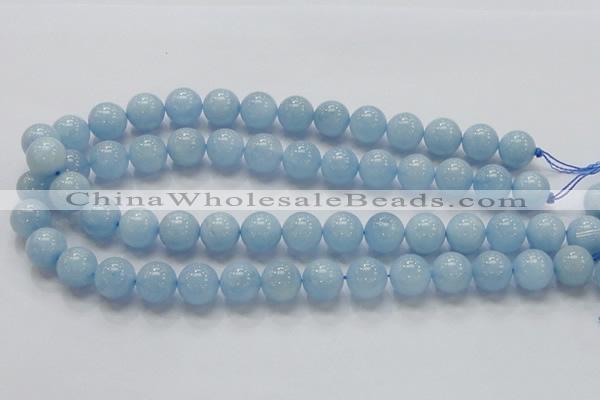 CAQ50 15.5 inches 14mm round natural aquamarine gemstone beads