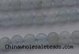 CAQ500 15.5 inches 4mm round natural aquamarine beads