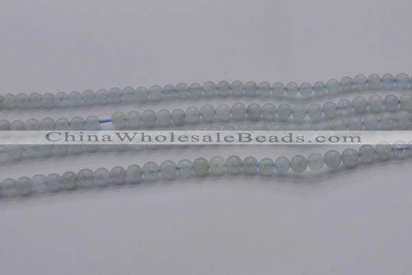 CAQ500 15.5 inches 4mm round natural aquamarine beads