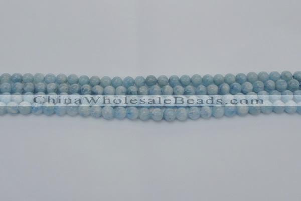 CAQ509 15.5 inches 6mm round A+ grade natural aquamarine beads