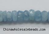 CAQ51 15.5 inches 6*12mm faceted rondelle natural aquamarine beads