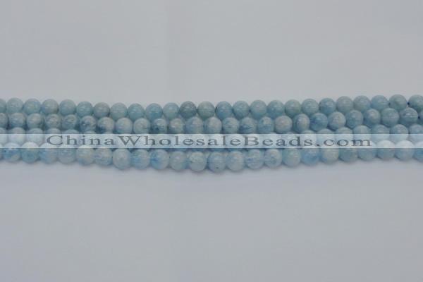 CAQ510 15.5 inches 7mm round A+ grade natural aquamarine beads