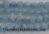 CAQ517 15.5 inches 5mm round AA grade natural aquamarine beads