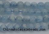 CAQ517 15.5 inches 5mm round AA grade natural aquamarine beads