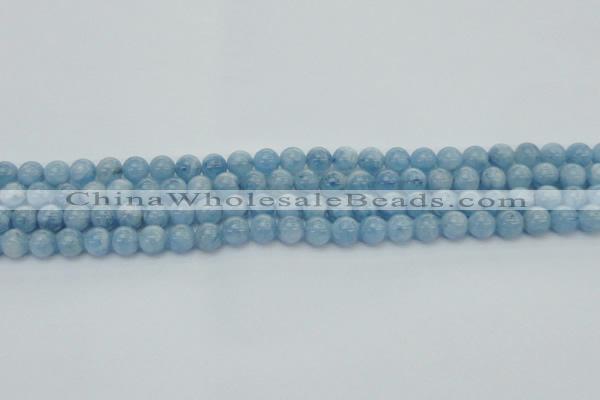 CAQ526 15.5 inches 5mm round AA+ grade natural aquamarine beads