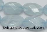 CAQ53 15.5 inches 20*25mm faceted oval natural aquamarine beads