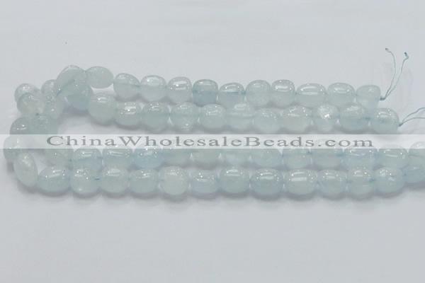 CAQ54 15.5 inches 10*15mm nugget natural aquamarine gemstone beads