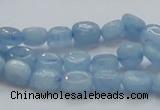 CAQ55 15.5 inches 8*9mm nugget natural aquamarine gemstone beads