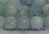 CAQ554 15.5 inches 10mm faceted round natural aquamarine beads