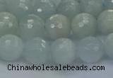 CAQ561 15.5 inches 8mm faceted round natural aquamarine beads