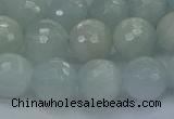 CAQ562 15.5 inches 10mm faceted round natural aquamarine beads