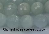 CAQ563 15.5 inches 12mm faceted round natural aquamarine beads