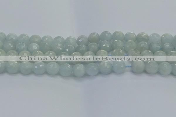 CAQ563 15.5 inches 12mm faceted round natural aquamarine beads