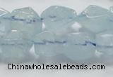 CAQ58 15.5 inches 14*16mm faceted nugget natural aquamarine beads