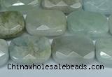 CAQ585 15.5 inches 12*16mm faceted rectangle aquamarine beads