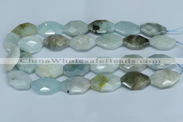 CAQ592 15.5 inches 22*30mm faceted freeform aquamarine beads