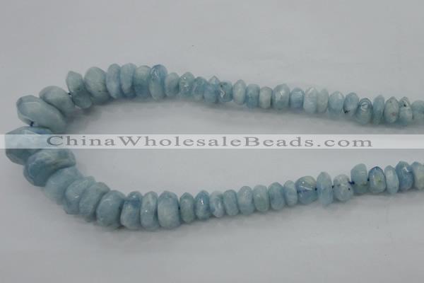 CAQ61 5*8mm – 10*16mm faceted nuggets natural aquamarine beads