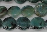 CAQ620 15.5 inches 14mm flat round aquamarine gemstone beads