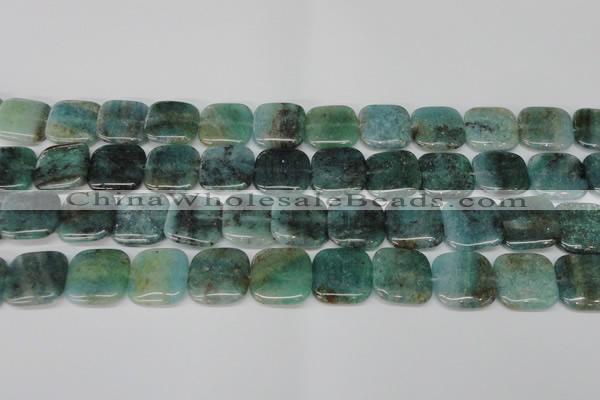 CAQ640 15.5 inches 18*18mm square aquamarine gemstone beads